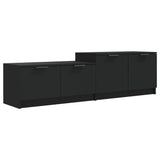 TV Cabinet Black 158.5x36x45 cm Engineered Wood - Front View