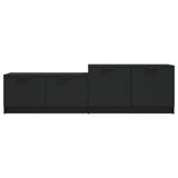 TV Cabinet Black 158.5x36x45 cm Engineered Wood - 45-Degree Angle