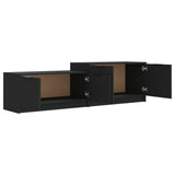 TV Cabinet Black 158.5x36x45 cm Engineered Wood - Rear View