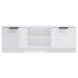 TV Cabinet High Gloss White 102x35x36.5 cm Engineered Wood - Side View