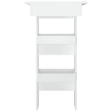 Wall Bar Table White 102x45x103.5 cm Engineered Wood - Top-Down View