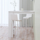 Wall Bar Table White 102x45x103.5 cm Engineered Wood - Rear View