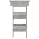 Wall Bar Table Concrete Grey 102x45x103.5 cm Engineered Wood - Top-Down View
