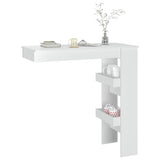 Wall Bar Table High Gloss White 102x45x103.5 cm Engineered Wood - Close-Up Angle