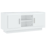 TV Cabinet White 102x35x45 cm Engineered Wood - Front View
