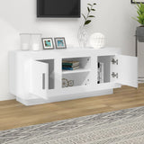 TV Cabinet White 102x35x45 cm Engineered Wood - Side View