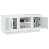 TV Cabinet White 102x35x45 cm Engineered Wood - Top-Down View