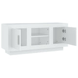 TV Cabinet White 102x35x45 cm Engineered Wood - Close-Up Angle