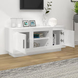 TV Cabinet High Gloss White 102x35x45 cm Engineered Wood - Side View