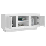 TV Cabinet High Gloss White 102x35x45 cm Engineered Wood - Top-Down View
