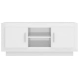 TV Cabinet High Gloss White 102x35x45 cm Engineered Wood - 45-Degree Angle