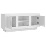 TV Cabinet High Gloss White 102x35x45 cm Engineered Wood - Close-Up Angle