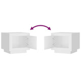 Coffee Table White 51x50x45 cm Engineered Wood - Rear View