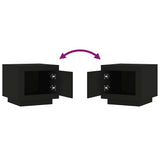 Coffee Table Black 51x50x45 cm Engineered Wood - Rear View