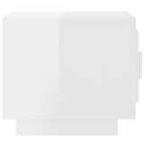 Coffee Table High Gloss White 51x50x45 cm Engineered Wood
