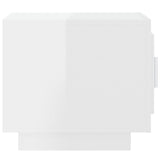 Coffee Table High Gloss White 51x50x45 cm Engineered Wood - Top-Down View