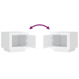 Coffee Table High Gloss White 51x50x45 cm Engineered Wood - Rear View