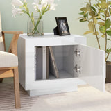 Coffee Table High Gloss White 51x50x45 cm Engineered Wood - Close-Up Angle