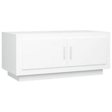 Coffee Table White 102x50x45 cm Engineered Wood - Front View