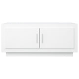 Coffee Table White 102x50x45 cm Engineered Wood - Side View