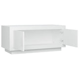 Coffee Table White 102x50x45 cm Engineered Wood - Top-Down View