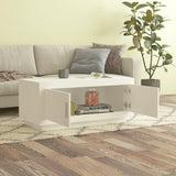 Coffee Table White 102x50x45 cm Engineered Wood - Rear View