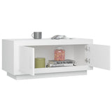 Coffee Table White 102x50x45 cm Engineered Wood - Close-Up Angle