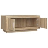 Coffee Table Sonoma Oak 102x50x45 cm Engineered Wood - 45-Degree Angle