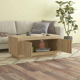 Coffee Table Sonoma Oak 102x50x45 cm Engineered Wood - Rear View
