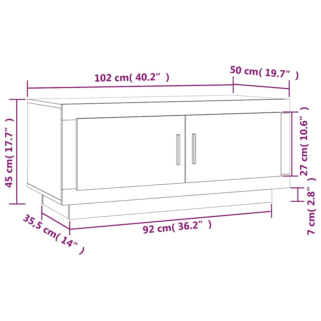 Coffee Table Sonoma Oak 102x50x45 cm Engineered Wood