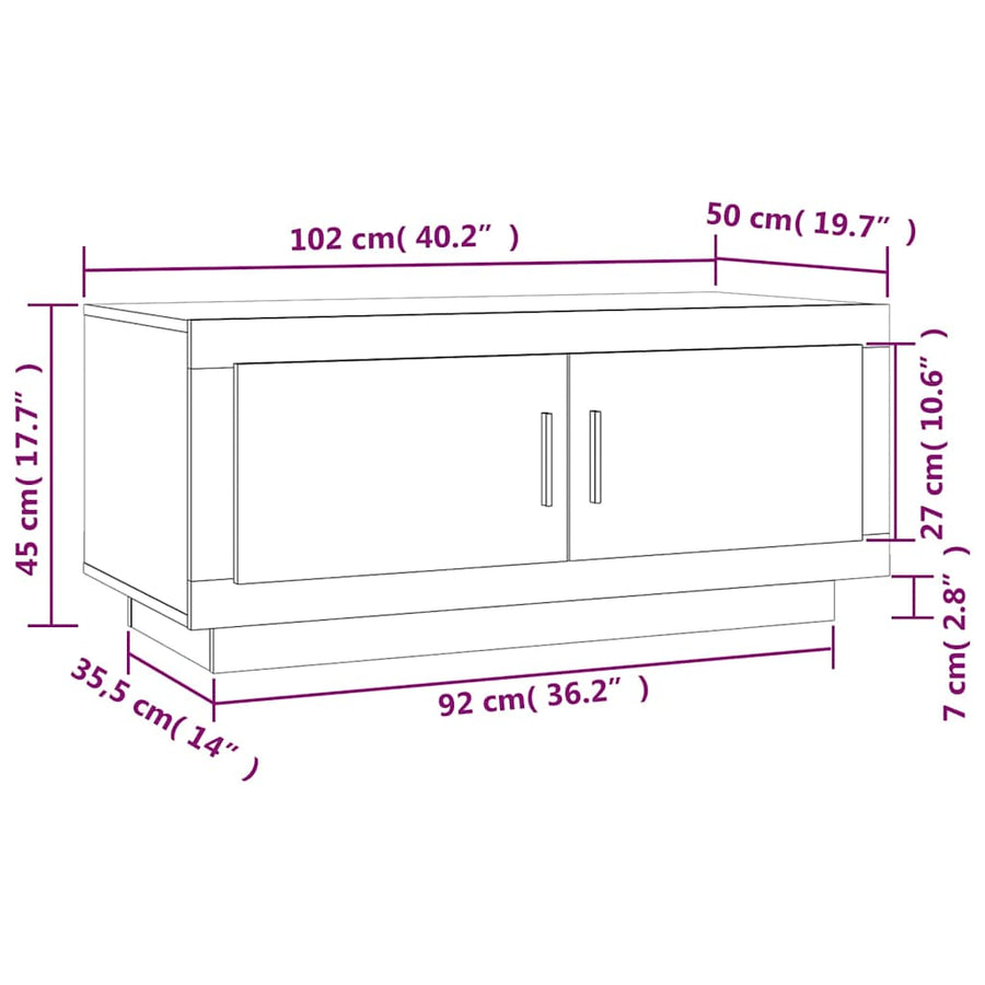Coffee Table Sonoma Oak 102x50x45 cm Engineered Wood