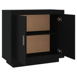 Sideboard Black 80x40x75 cm Engineered Wood - Rear View