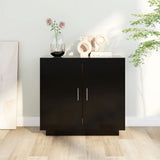 Sideboard Black 80x40x75 cm Engineered Wood - Close-Up Angle