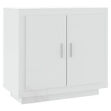 Sideboard High Gloss White 80x40x75 cm Engineered Wood - Front View