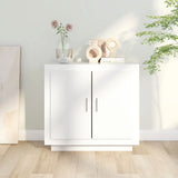 Sideboard High Gloss White 80x40x75 cm Engineered Wood - Close-Up Angle