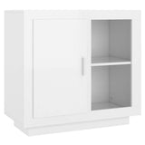 Sideboard High Gloss White 80x40x75 cm - Front View