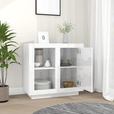 Sideboard High Gloss White 80x40x75 cm - Side View