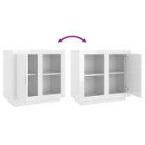 Sideboard High Gloss White 80x40x75 cm - Low Angle