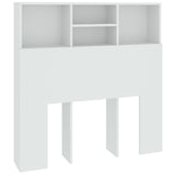 Headboard Cabinet White 100 cm - Front View