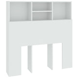 Headboard Cabinet White 100 cm - Front View