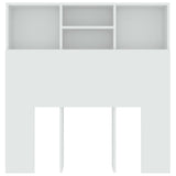 Headboard Cabinet White 100 cm - Top-Down View