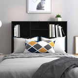 Headboard Cabinet Black 100 cm - Side View