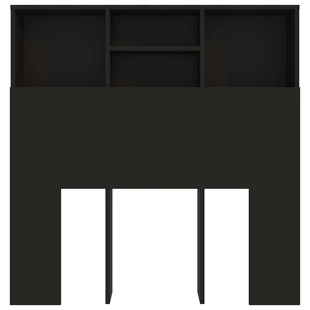 Headboard Cabinet Black 100 cm