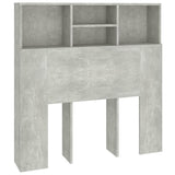 Headboard Cabinet Concrete Grey 100x19x103.5 cm - Front View