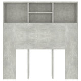 Headboard Cabinet Concrete Grey 100x19x103.5 cm