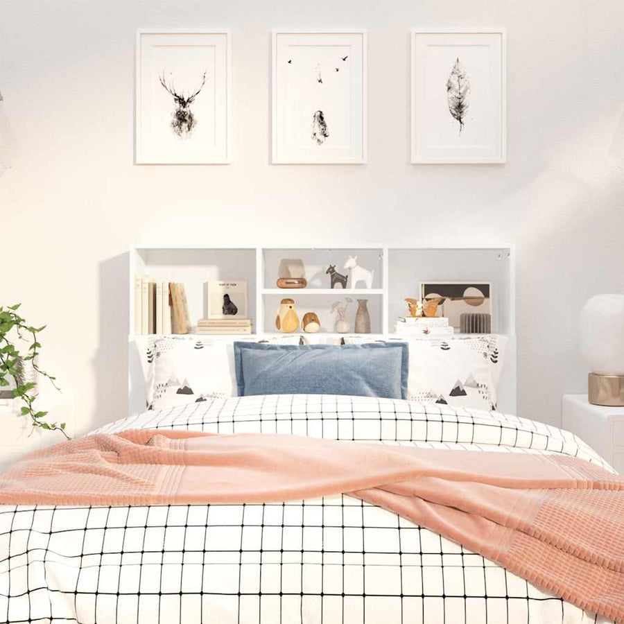 Headboard Cabinet White 120 cm