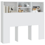 Headboard Cabinet White 120 cm - Top-Down View