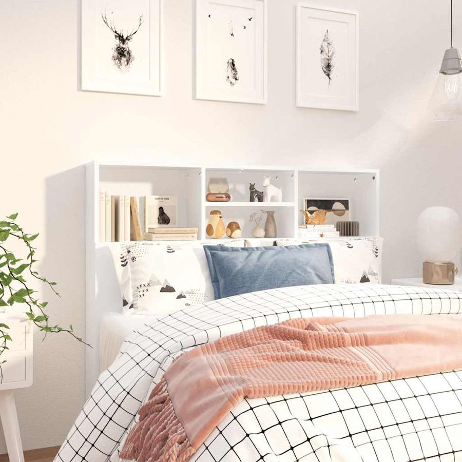 Headboard Cabinet White 120 cm
