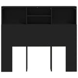 Headboard Cabinet Black 120 cm