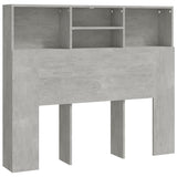 Headboard Cabinet Concrete Grey 120 cm - Front View